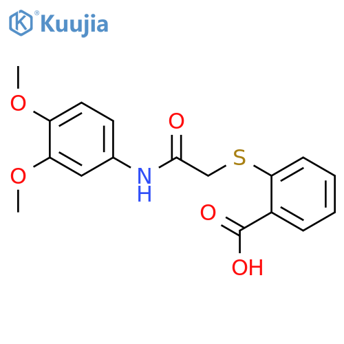 2-({(3,4-dimethoxyphenyl)carbamoylmethyl}sulfanyl)benzoic acid structure