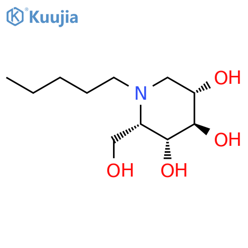 3,4,5-PIPERIDINETRIOL, 2-(HYDROXYMETHYL)-1-PENTYL-, (2S,3R,4R,5S)- structure