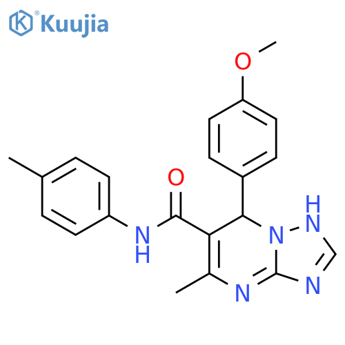 7-(4-methoxyphenyl)-5-methyl-N-(4-methylphenyl)-4H,7H-1,2,4triazolo1,5-apyrimidine-6-carboxamide structure