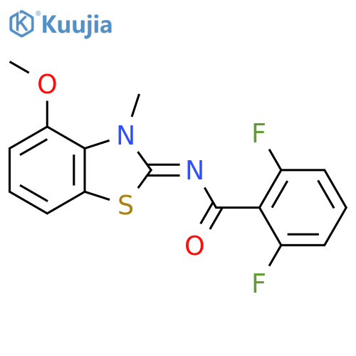 2,6-difluoro-N-(2E)-4-methoxy-3-methyl-2,3-dihydro-1,3-benzothiazol-2-ylidenebenzamide structure