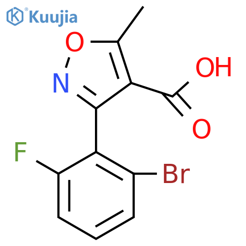 3-(2-Bromo-6-fluorophenyl)-5-methylisoxazole-4-carboxylic acid structure