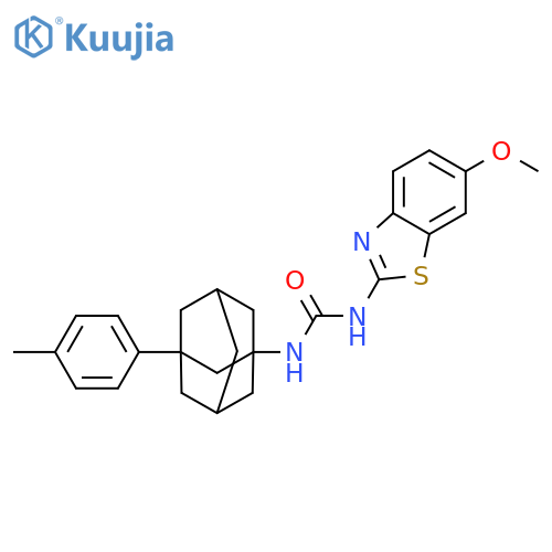3-(6-methoxy-1,3-benzothiazol-2-yl)-1-3-(4-methylphenyl)adamantan-1-ylurea structure