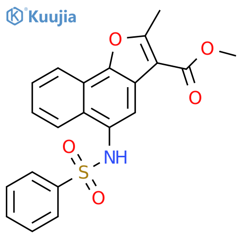methyl 5-benzenesulfonamido-2-methylnaphtho1,2-bfuran-3-carboxylate structure