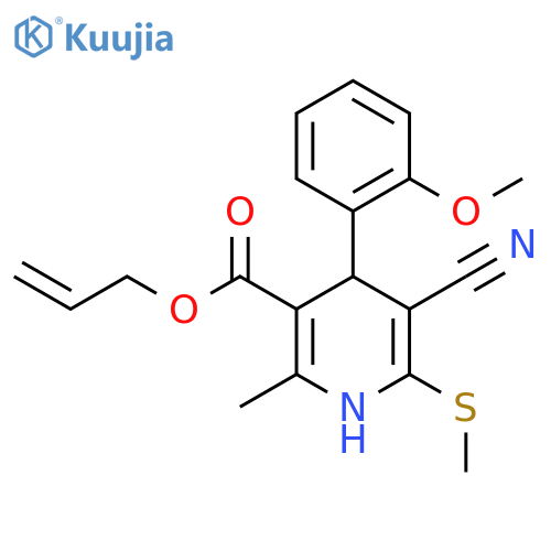 prop-2-en-1-yl 5-cyano-4-(2-methoxyphenyl)-2-methyl-6-(methylsulfanyl)-1,4-dihydropyridine-3-carboxylate structure
