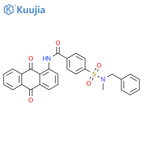 4-benzyl(methyl)sulfamoyl-N-(9,10-dioxo-9,10-dihydroanthracen-1-yl)benzamide structure