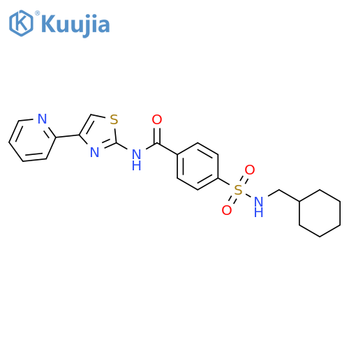 4-cyclohexyl(methyl)sulfamoyl-N-4-(pyridin-2-yl)-1,3-thiazol-2-ylbenzamide structure