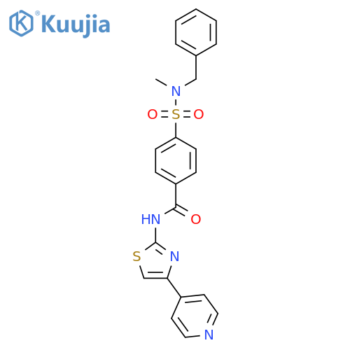 4-benzyl(methyl)sulfamoyl-N-4-(pyridin-4-yl)-1,3-thiazol-2-ylbenzamide structure