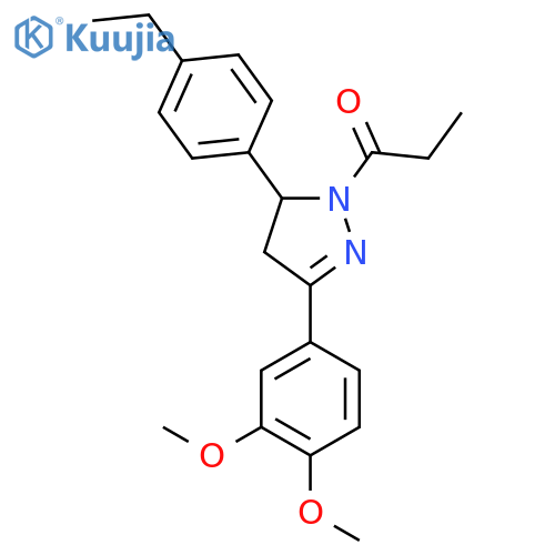 1-3-(3,4-dimethoxyphenyl)-5-(4-ethylphenyl)-4,5-dihydro-1H-pyrazol-1-ylpropan-1-one structure