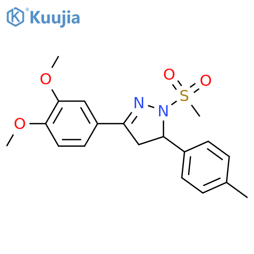 3-(3,4-dimethoxyphenyl)-1-methanesulfonyl-5-(4-methylphenyl)-4,5-dihydro-1H-pyrazole structure