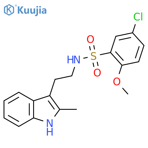 5-chloro-2-methoxy-N-2-(2-methyl-1H-indol-3-yl)ethylbenzene-1-sulfonamide structure