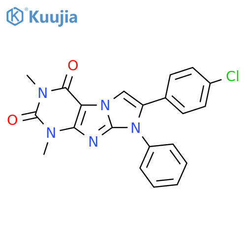 7-(4-chlorophenyl)-1,3-dimethyl-8-phenyl-1H,2H,3H,4H,8H-imidazo1,2-gpurine-2,4-dione structure