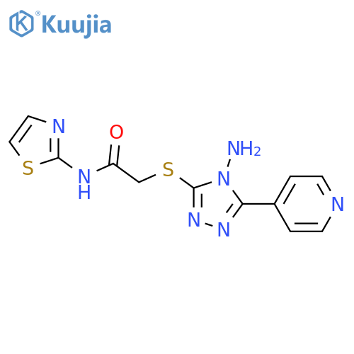 2-{[4-amino-5-(pyridin-4-yl)-4H-1,2,4-triazol-3-yl]sulfanyl}-N-(1,3-thiazol-2-yl)acetamide structure