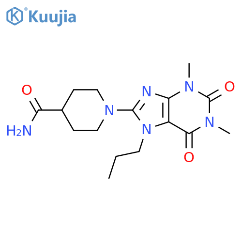 1-(1,3-dimethyl-2,6-dioxo-7-propyl-2,3,6,7-tetrahydro-1H-purin-8-yl)piperidine-4-carboxamide structure