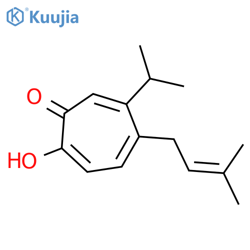 2-hydroxy-5-(3-methylbut-2-enyl)-6-propan-2-ylcyclohepta-2,4,6-trien-1-one structure