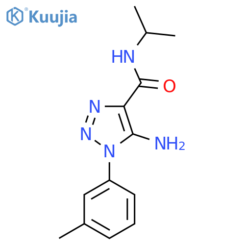 5-amino-1-(3-methylphenyl)-N-(propan-2-yl)-1H-1,2,3-triazole-4-carboxamide structure