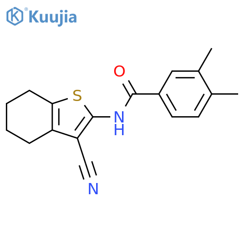 N-(3-cyano-4,5,6,7-tetrahydro-1-benzothiophen-2-yl)-3,4-dimethylbenzamide structure