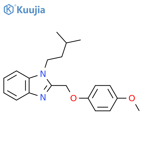 2-(4-methoxyphenoxy)methyl-1-(3-methylbutyl)-1H-1,3-benzodiazole structure