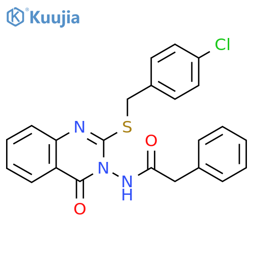 N-(2-{(4-chlorophenyl)methylsulfanyl}-4-oxo-3,4-dihydroquinazolin-3-yl)-2-phenylacetamide structure
