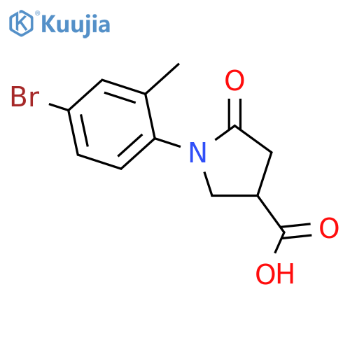 1-(4-Bromo-2-methylphenyl)-5-oxopyrrolidine-3-carboxylic acid structure