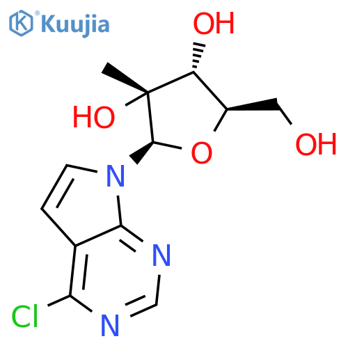 4-Chloro-7-(2-C-methyl-β-D-ribofuranosyl)-7H-pyrrolo2,3-dpyrimidine structure