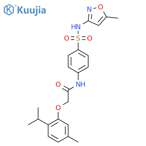 N-{4-(5-methyl-1,2-oxazol-3-yl)sulfamoylphenyl}-2-5-methyl-2-(propan-2-yl)phenoxyacetamide structure