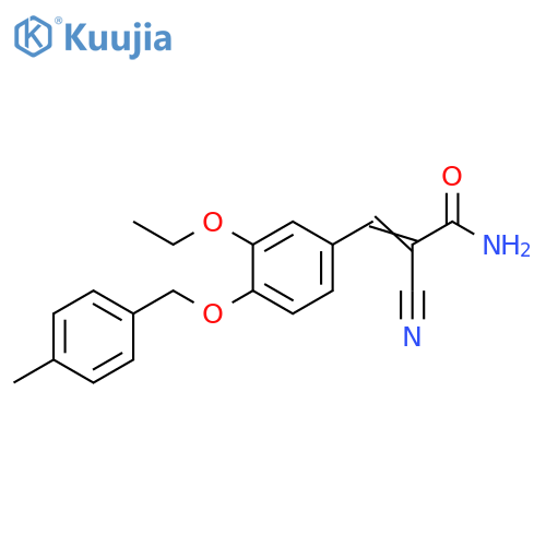 2-Cyano-3-[3-ethoxy-4-[(4-methylphenyl)methoxy]phenyl]-2-propenamide structure