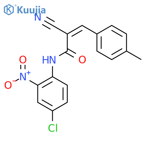 (2Z)-N-(4-chloro-2-nitrophenyl)-2-cyano-3-(4-methylphenyl)prop-2-enamide structure