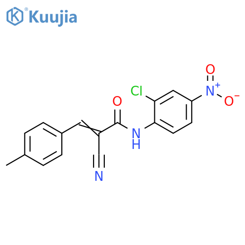 (2Z)-N-(2-chloro-4-nitrophenyl)-2-cyano-3-(4-methylphenyl)prop-2-enamide structure