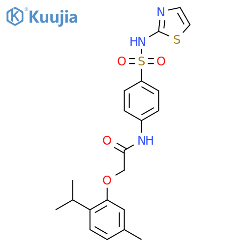 2-[5-methyl-2-(propan-2-yl)phenoxy]-N-{4-[(1,3-thiazol-2-yl)sulfamoyl]phenyl}acetamide structure