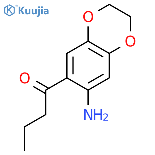 1-(7-amino-2,3-dihydro-1,4-benzodioxin-6-yl)butan-1-one structure