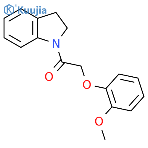 1-(2,3-dihydro-1H-indol-1-yl)-2-(2-methoxyphenoxy)ethan-1-one structure