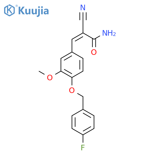 2-Cyano-3-{4-[(4-fluorophenyl)methoxy]-3-methoxyphenyl}prop-2-enamide structure