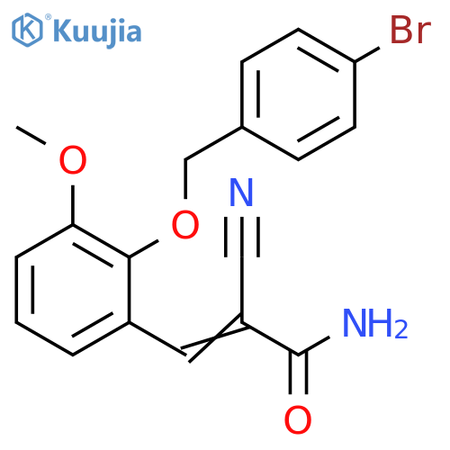 3-[2-[(4-Bromophenyl)methoxy]-3-methoxyphenyl]-2-cyano-2-propenamide structure
