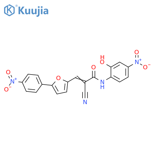 2-Cyano-N-(2-hydroxy-4-nitrophenyl)-3-[5-(4-nitrophenyl)-2-furanyl]-2-propenamide structure