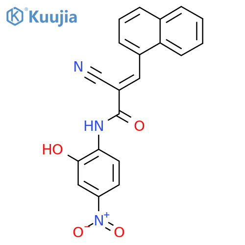 2-cyano-N-(2-hydroxy-4-nitrophenyl)-3-(naphthalen-1-yl)prop-2-enamide structure