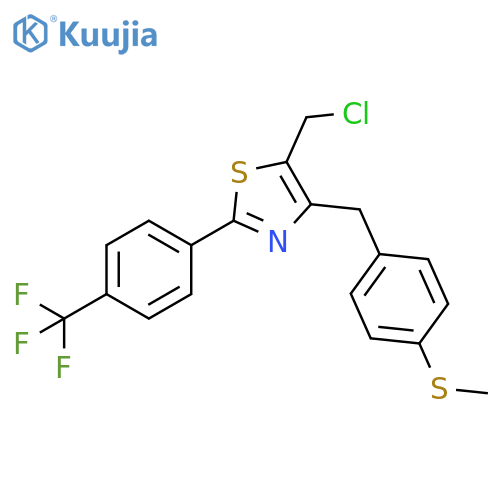 Thiazole, 5-(chloromethyl)-4-[[4-(methylthio)phenyl]methyl]-2-[4-(trifluoromethyl)phenyl]- structure