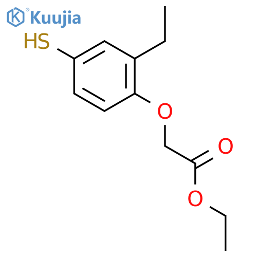 Acetic acid, (2-ethyl-4-mercaptophenoxy)-, ethyl ester structure