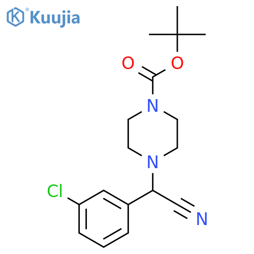 tert-butyl 4-(3-chlorophenyl)(cyano)methylpiperazine-1-carboxylate structure
