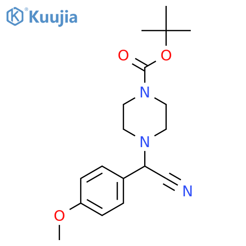 tert-butyl 4-cyano(4-methoxyphenyl)methylpiperazine-1-carboxylate structure