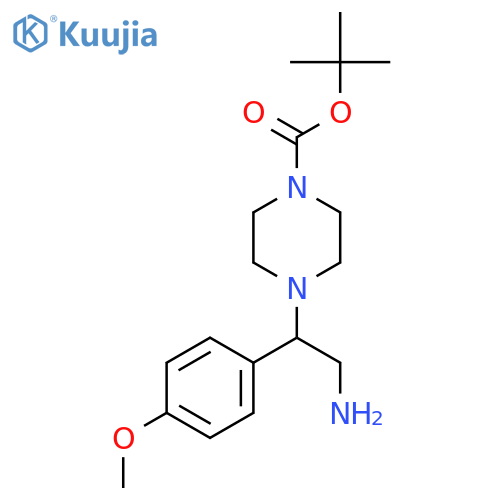 2-(N-Boc-piperazino)-2-(4-methoxyphenyl)ethylamine structure