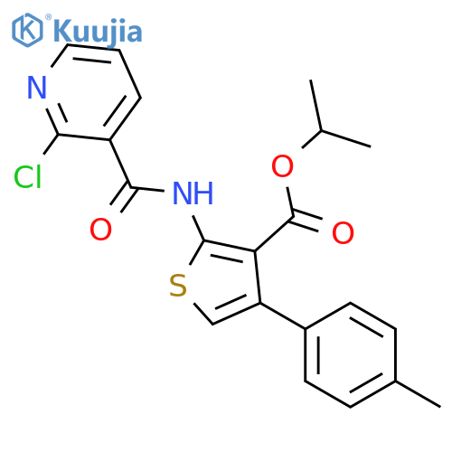 <br>2-[(2-Chloro-pyridine-3-carbonyl)-amino]-4-p-tolyl-thiophene-3-carboxylic a cid isopropyl ester structure
