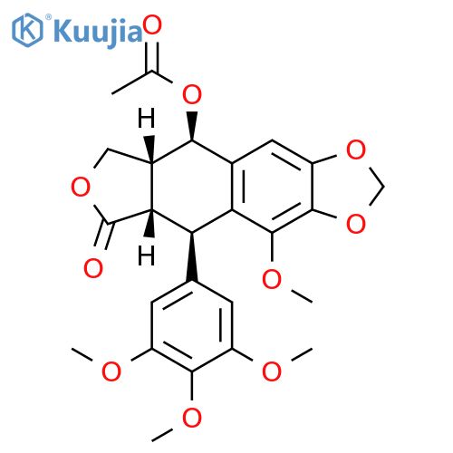 Furo[3',4':6,7]naphtho[2,3-d]-1,3-dioxol-6(5aH)-one, 9-(acetyloxy)-5,8,8a,9-tetrahydro-4-methoxy-5-(3,4,5-trimethoxyphenyl)-, (5R,5aS,8aR,9R)- structure