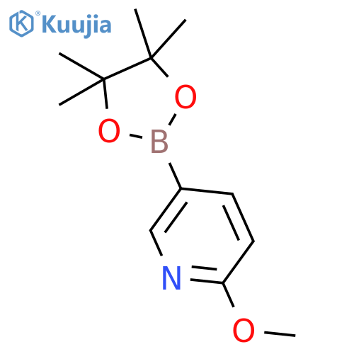 2-methoxy-5-(tetramethyl-1,3,2-dioxaborolan-2-yl)pyridine structure