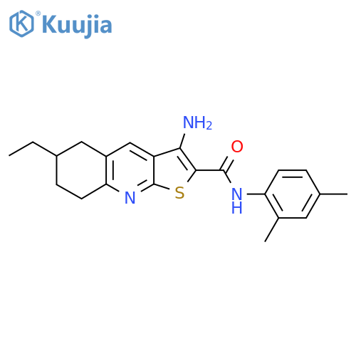 3-amino-N-(2,4-dimethylphenyl)-6-ethyl-5,6,7,8-tetrahydrothieno[2,3-b]quinoline-2-carboxamide structure