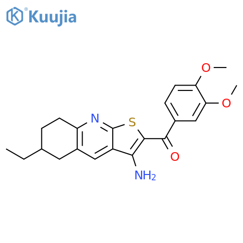 (3-amino-6-ethyl-5,6,7,8-tetrahydrothieno[2,3-b]quinolin-2-yl)(3,4-dimethoxyphenyl)methanone structure