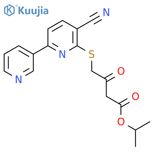 Propan-2-yl 4-(3-cyano-6-pyridin-3-ylpyridin-2-yl)sulfanyl-3-oxobutanoate structure