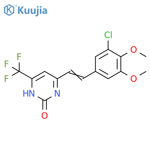 2(1H)-Pyrimidinone, 4-[2-(3-chloro-4,5-dimethoxyphenyl)ethenyl]-6-(trifluoromethyl)- structure