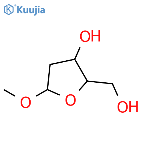 Methyl 2-deoxy-L-ribofuranoside structure
