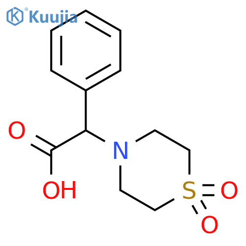 2-(1,1-dioxo-1λ?-thiomorpholin-4-yl)-2-phenylacetic acid structure