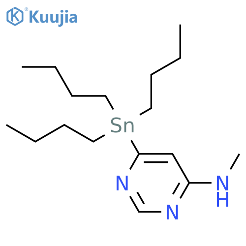 4-Pyrimidinamine, N-methyl-6-(tributylstannyl)- structure